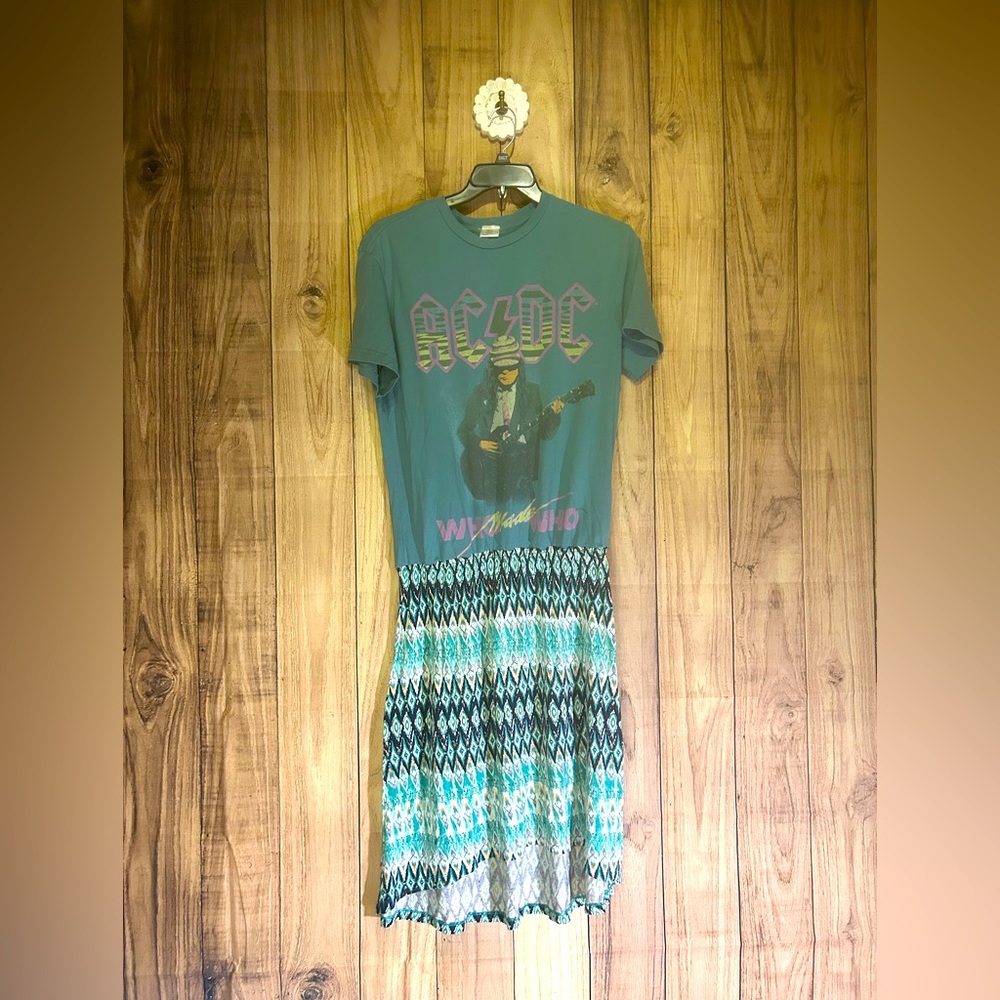 NWT Upcycled AC/DC Tshirt dress